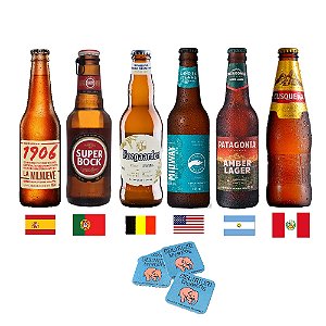 kit Cervejas Artesanais  6 Países P/ Presente