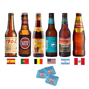 kit Cervejas Importadas P/ Presente 6 Países