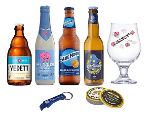 Kit Cervejas Belgas com Taça Delirium