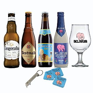 Kit Cervejas Belgas com Taça Delirium