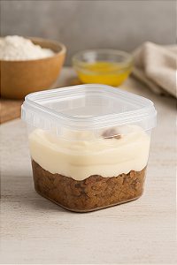 Pote de Plástico com Tampa Quadrado 220ml – Kit 25 Unidades