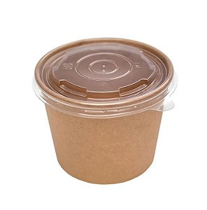 Pote Redondo Papel Kraft 480ml  20un Biodegradável Alimentos