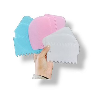 Kit 3 Espátula De Confeitaria Alisadora Bolo Massa Decoração