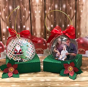 Embalagem Decoraçao Natal Bola 8 Cristal Transparente 28un