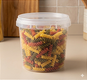 Pote Redondo com Lacre 1000ml Plástico - Kit 50 Unidades