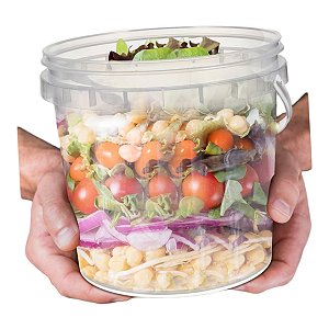Balde Plastico Atoxico Com Lacre Para Alimentos E Outros 2,2 litros -10 unidades