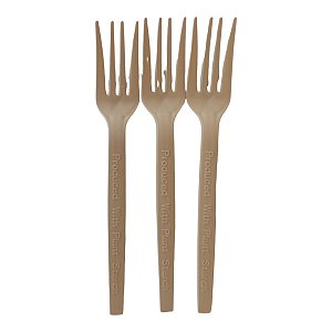 Kit 50 Garfo Bagaço De Fibra Vegetal 17cm - Biodegradável