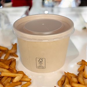 Kit 20un Pote Bowl Kraft 550ml C/ Tampa Cereal Sopa Sorvete