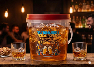 10 Baldes Personalizado 3,2L Bebida Drinks Cerveja Ideal Para Adega Tampa Colorida