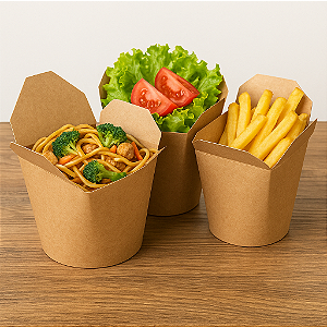 Kit 20 Embalagem Marmita box na Caixa 750 Ml Yakisoba Delivery Restaurante Lanchonete