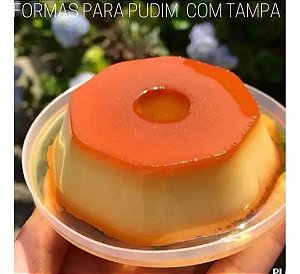 FORMA DE PUDIM PLÁSTICA FORNEAVEL MÉDIA COM TAMPA 250ml - 16 Unidades