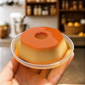 Forma de Pudim com Tampa 80ml Pequena – Kit 100 Unidades