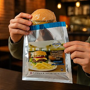 Embalagem Lanches Hambúrguer Saco Térmica - 250 Unid