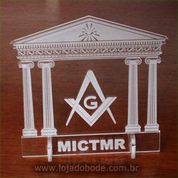 Adorno de Mesa em Acrílico Cristal - Templo Maçônico [pacote com20]