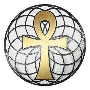 Ankh ou Cruz Ansata - Cruz Egípcia - Quadro de parede em 2 camadas vazado