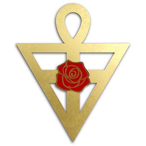 Símbolo Rosacruz de parede - Dourado - 30cm
