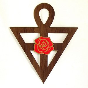 Símbolo Rosacruz de parede - Madeira - 20cm