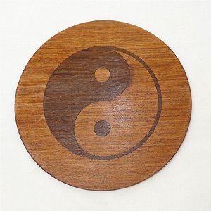 Quadro Yin e Yang em marchetaria - 15cm