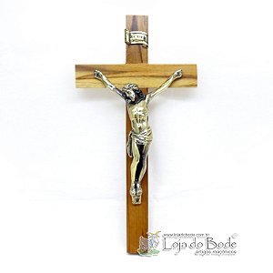 Cristo Crucificado em Cruz de Madeira Nobre – 30cm