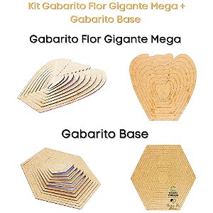 Kit Gabarito Flor Mega 30x30cm + Bases