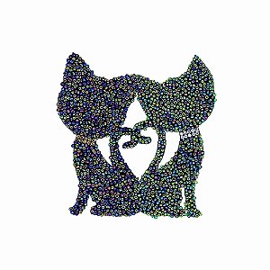 Aplique Gatos com Missanga Multicolor