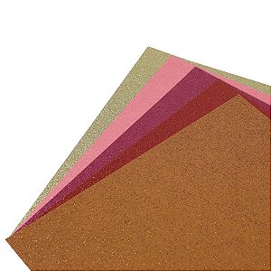Coleção Papel Cardstock Scrap Glitter Color Doces 5 Folhas