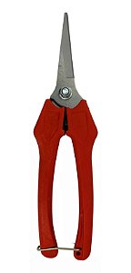 Tesoura Colheita 18cm 02h18 Bico Longo Carpa Cor Vermelho