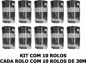 Kit com 10 Rolos de Fita Para Alceador Plástico Reciclado Preta