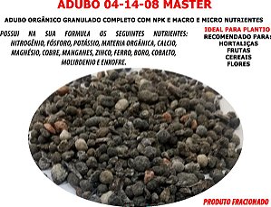 Adubo 04-14-08 Master Organomineral Kg Flores Frutas Horta - Fracionado