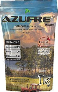 Azufre Enxofre Pacote de 1 KG - Pó Solúvel Aplicação em Hortaliças / Flores / Frutas - acaricida / fungicida de contato ORGANCO ECOCERT
