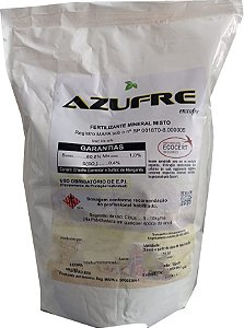 Azufre Enxofre Pacote de 1 KG - Pó Solúvel  Aplicação em Hortaliças / Flores / Frutas -  acaricida / fungicida de contato ORGANCO ECOCERT