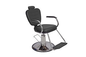 Cadeira Reclinável Hidráulica Top Barber - Base Redonda Cromada - Dompel