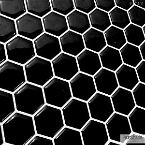 Pastilha Resinada Adesiva Hexagonal Black