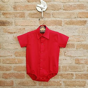 Camisa Body Manga Curta Vermelha