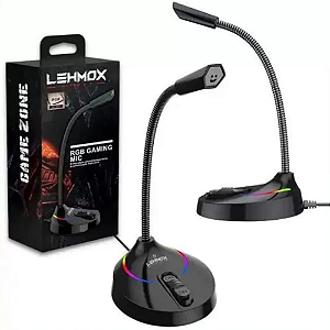 Microfone Gamer de Mesa Omnidirecional RGB GT-GK1 Lehmox