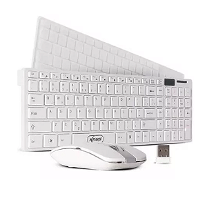Kit Teclado e Mouse Slim Sem Fio Para Computador-Knup