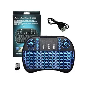 Mini Teclado Keyboard Sem Fio Wireless Iluminado com Luz Led  backlit