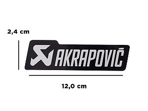 Adesivo Akrapovic térmico retangular 12,0 cm (preto e prata)