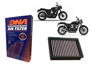 Filtro de ar esportivo DNA Triumph Street Twin 900 / Bonneville T100 / Street Scrambler 900