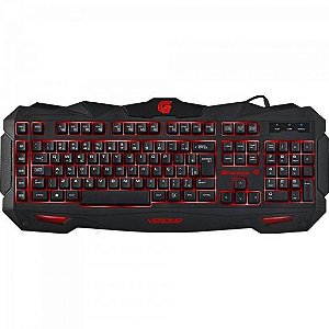 Teclado Gamer Multimídia SPIDER VENOM 2 GK-705 Preto/Vermel