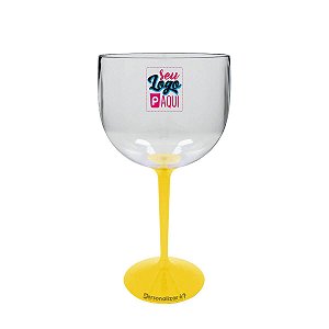 Taça de Gin Amarela Personalizada Bicolor - Acrilico