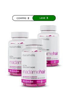COMBO MADAMEHAIR 30 CÁPSULAS COMPRE 2 LEVE 3 MADAMELIS