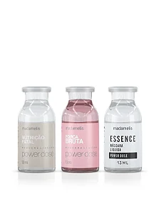 KIT MADAMELIS POWER DOSE AMPOLAS MÁSCARAS LÍQUIDAS 13ML (ESSENCE + FORÇA BRUTA + NUTRIÇÃO FATAL)