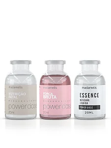 KIT MADAMELIS POWER DOSE AMPOLAS MÁSCARAS LÍQUIDAS 20ML (ESSENCE + FORÇA BRUTA + NUTRIÇÃO FATAL)
