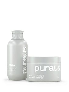 Shampoo e Máscara Anti Frizz Brilho Supremo Pure Us 100ml