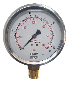 Manômetro WIKA 1/2" Glicerina 300psi