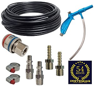 Mangueira Compressor 1/4", Kit Engate Rápido + Bico