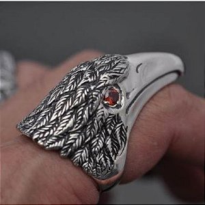 Anel Cabeça de corvo em prata 950k (G)