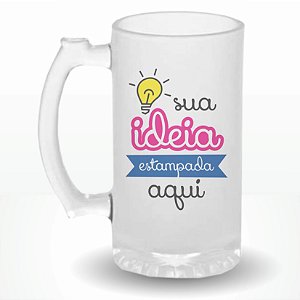 Caneca Personalizada de Vidro Jateado de Chopp 475ml - Criamos sua Arte