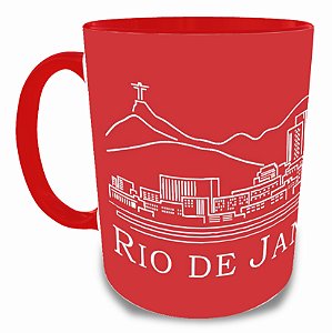 Caneca Personalizada Vermelha: Linhas do Rio de Janeiro
